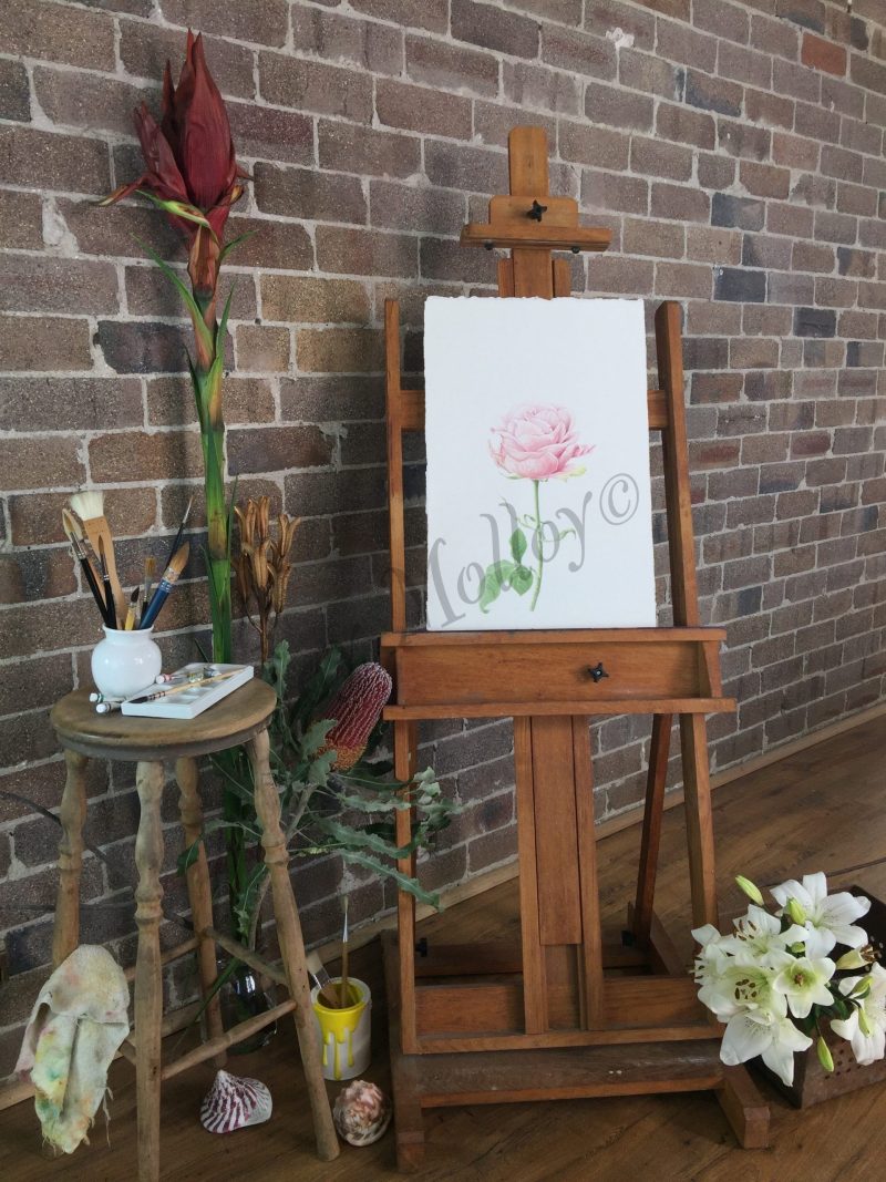 Dusty Pink Rose Easel